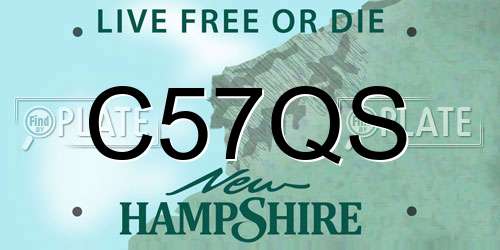 C57QS New Hampshire License Plate