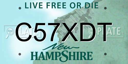 C57XDT New Hampshire License Plate