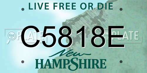 C5818E New Hampshire License Plate