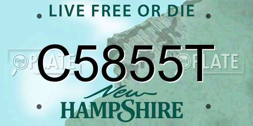 C5855T New Hampshire License Plate