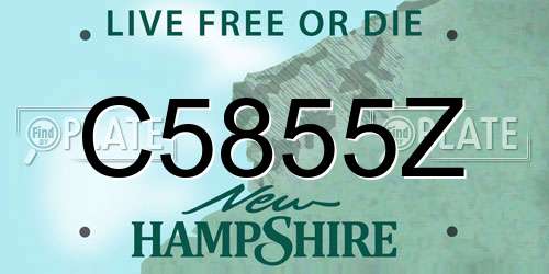 C5855Z New Hampshire License Plate