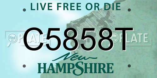 C5858T New Hampshire License Plate