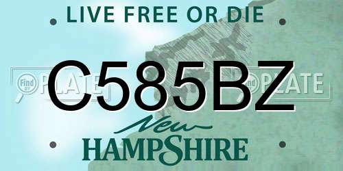 C585BZ New Hampshire License Plate