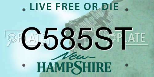 C585ST New Hampshire License Plate