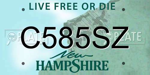C585SZ New Hampshire License Plate