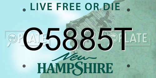 C5885T New Hampshire License Plate