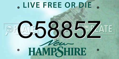 C5885Z New Hampshire License Plate