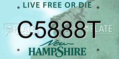 C5888T New Hampshire License Plate