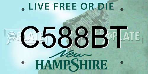 C588BT New Hampshire License Plate
