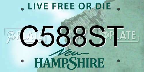 C588ST New Hampshire License Plate