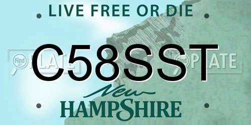C58SST New Hampshire License Plate