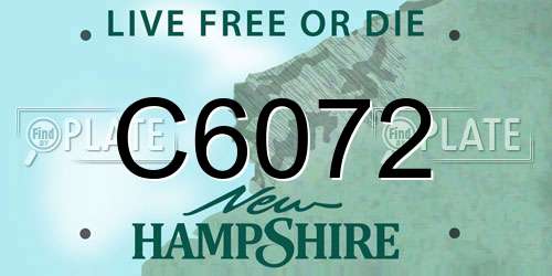 C6072 New Hampshire License Plate
