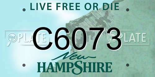 C6073 New Hampshire License Plate