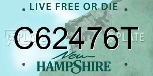 C62476T New Hampshire License Plate