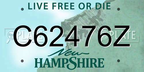 C62476Z New Hampshire License Plate