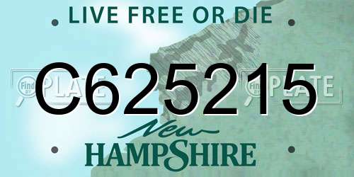 C625215 New Hampshire License Plate