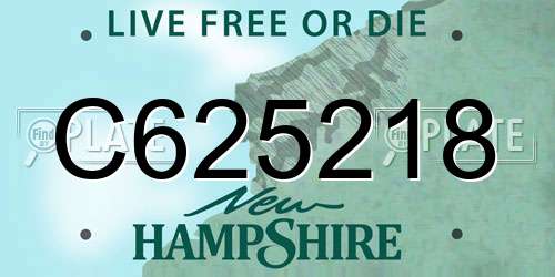 C625218 New Hampshire License Plate