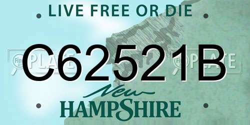 C62521B New Hampshire License Plate