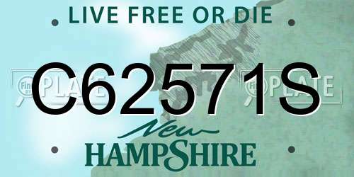 C62571S New Hampshire License Plate