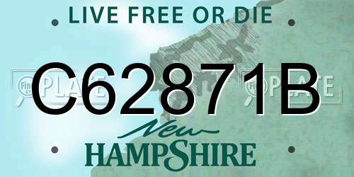 C62871B New Hampshire License Plate