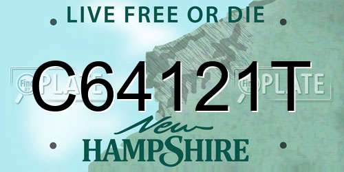 C64121T New Hampshire License Plate