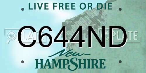 C644ND New Hampshire License Plate
