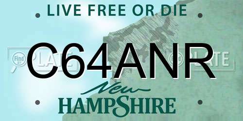 C64ANR New Hampshire License Plate
