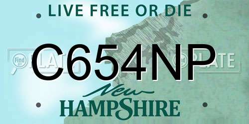C654NP New Hampshire License Plate