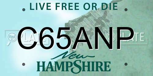C65ANP New Hampshire License Plate