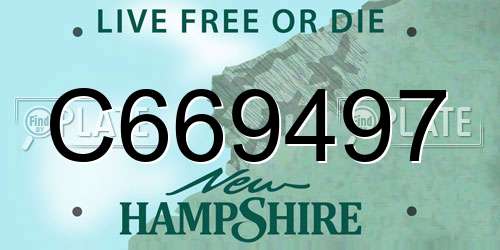 C669497 New Hampshire License Plate