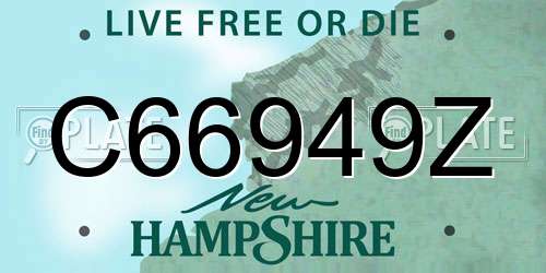 C66949Z New Hampshire License Plate