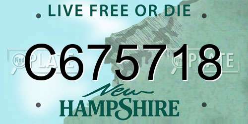 C675718 New Hampshire License Plate