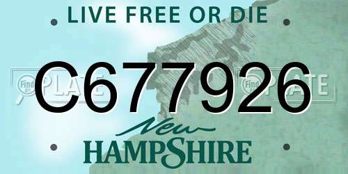 C677926 New Hampshire License Plate