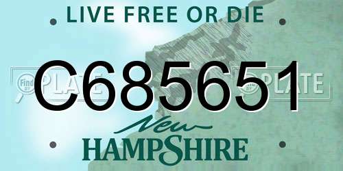 C685651 New Hampshire License Plate