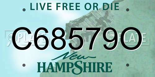 C68579O New Hampshire License Plate