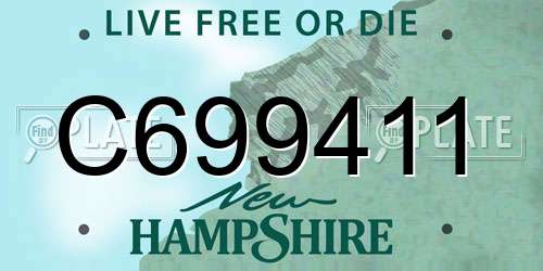 C699411 New Hampshire License Plate