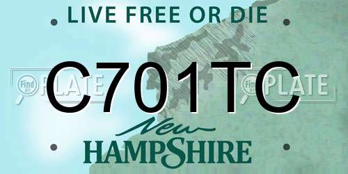 C701TC New Hampshire License Plate
