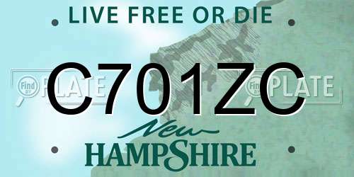 C701ZC New Hampshire License Plate
