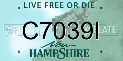 C7039I New Hampshire License Plate