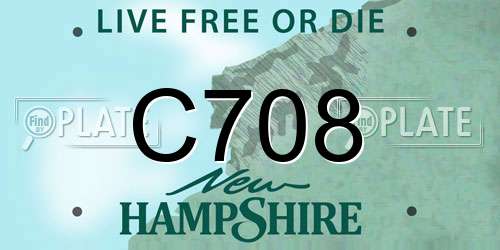 C708 New Hampshire License Plate