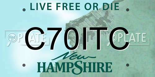 C70ITC New Hampshire License Plate