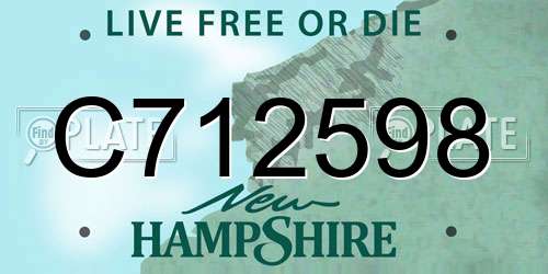 C712598 New Hampshire License Plate