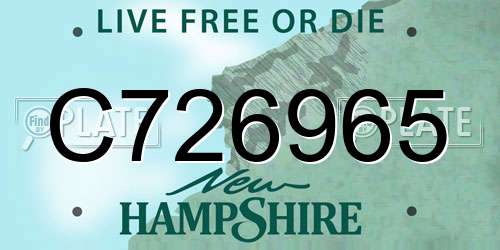 C726965 New Hampshire License Plate
