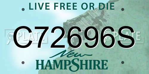 C72696S New Hampshire License Plate