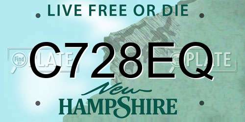 C728EQ New Hampshire License Plate