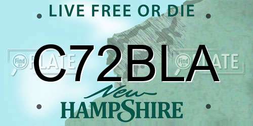 C72BLA New Hampshire License Plate