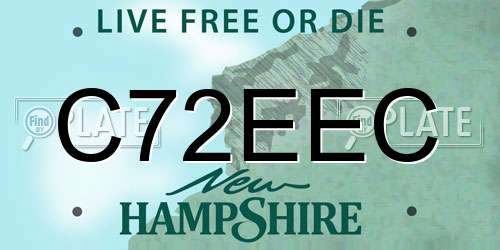 C72EEC New Hampshire License Plate
