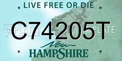 C74205T New Hampshire License Plate