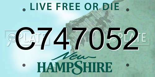C747052 New Hampshire License Plate
