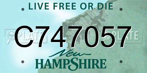 C747057 New Hampshire License Plate
